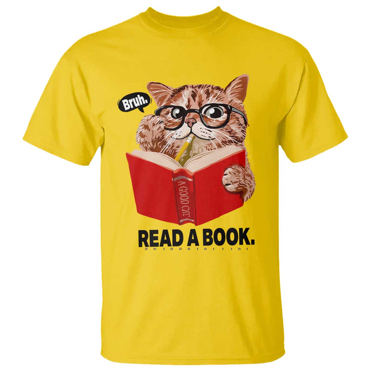 Funny Cat Reading T Shirt Book Lover TS14 Daisy Print Your Wear