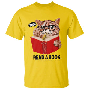 Funny Cat Reading T Shirt Book Lover TS14 Daisy Print Your Wear