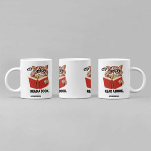 Funny Cat Reading Coffee Mug Book Lover TS14 Print Your Wear