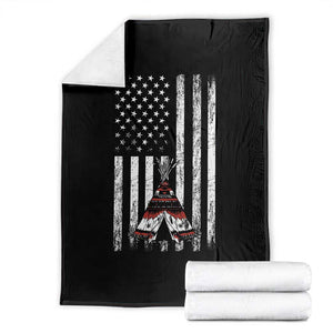 Teepee Pocket Native American Throw Blanket American Flag Native Feather Pride Month Indigenous TS14 Black Print Your Wear