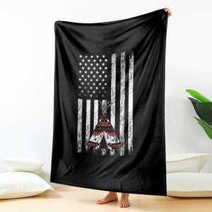 Teepee Pocket Native American Throw Blanket American Flag Native Feather Pride Month Indigenous TS14 Print Your Wear