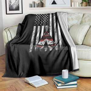 Teepee Pocket Native American Throw Blanket American Flag Native Feather Pride Month Indigenous TS14 Print Your Wear