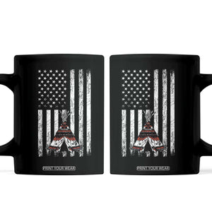 Teepee Pocket Native American Coffee Mug American Flag Native Feather Pride Month Indigenous TS14 Black Print Your Wear