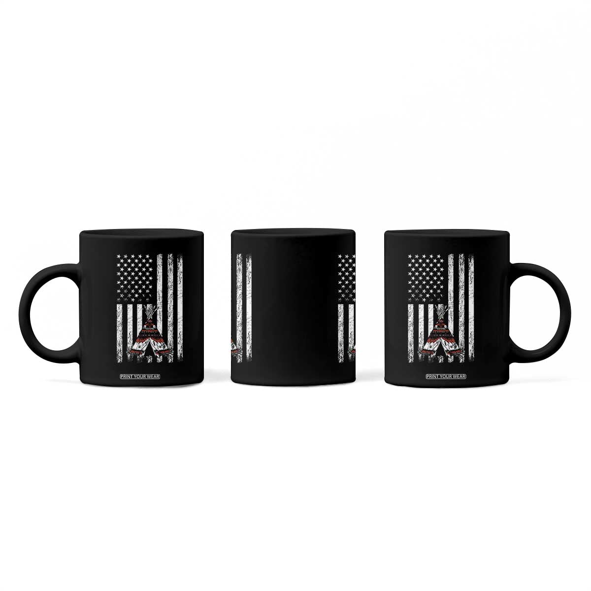 Teepee Pocket Native American Coffee Mug American Flag Native Feather Pride Month Indigenous TS14 Print Your Wear