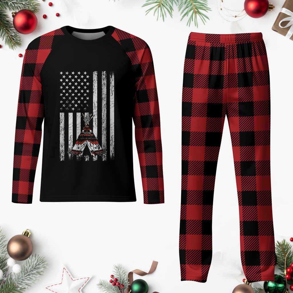 Teepee Pocket Native American Plaid Pajama Set American Flag Native Feather Pride Month Indigenous TS14 Buffalo Plaid Print Your Wear
