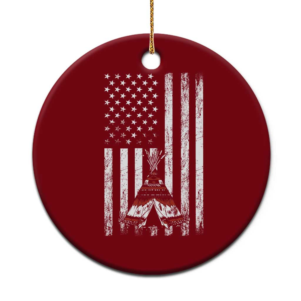 Teepee Pocket Native American Ceramic Ornament American Flag Native Feather Pride Month Indigenous TS14 1pc Red Print Your Wear