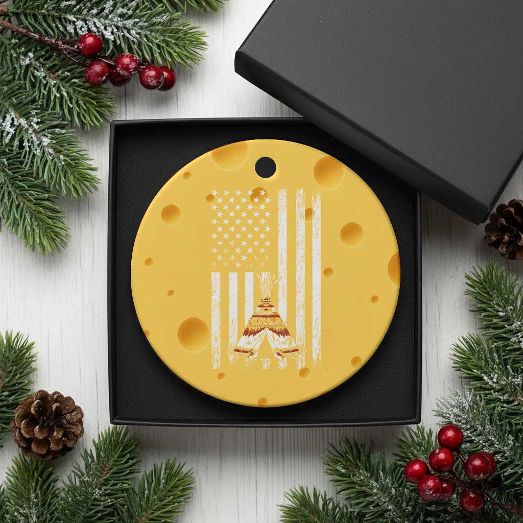 Teepee Pocket Native American Ceramic Ornament American Flag Native Feather Pride Month Indigenous TS14 1pc Yellow Cheese Print Your Wear