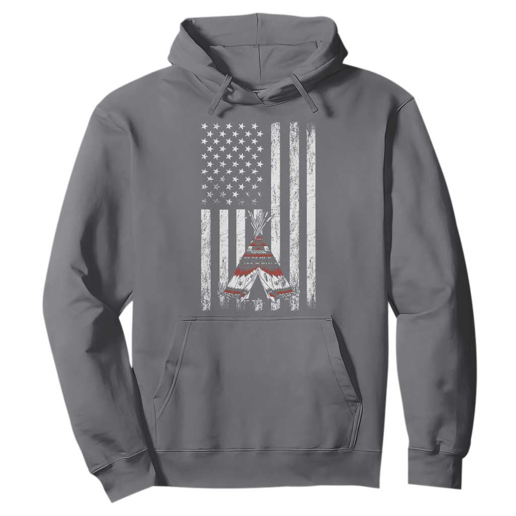 Teepee Pocket Native American Hoodie American Flag Native Feather Pride Month Indigenous TS14 Charcoal Print Your Wear