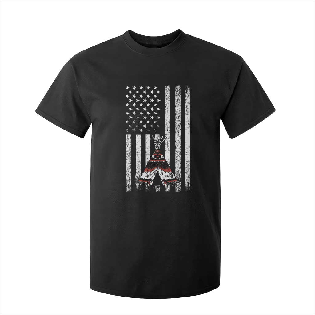 Teepee Pocket Native American T Shirt For Kid American Flag Native Feather Pride Month Indigenous TS14 Black Print Your Wear