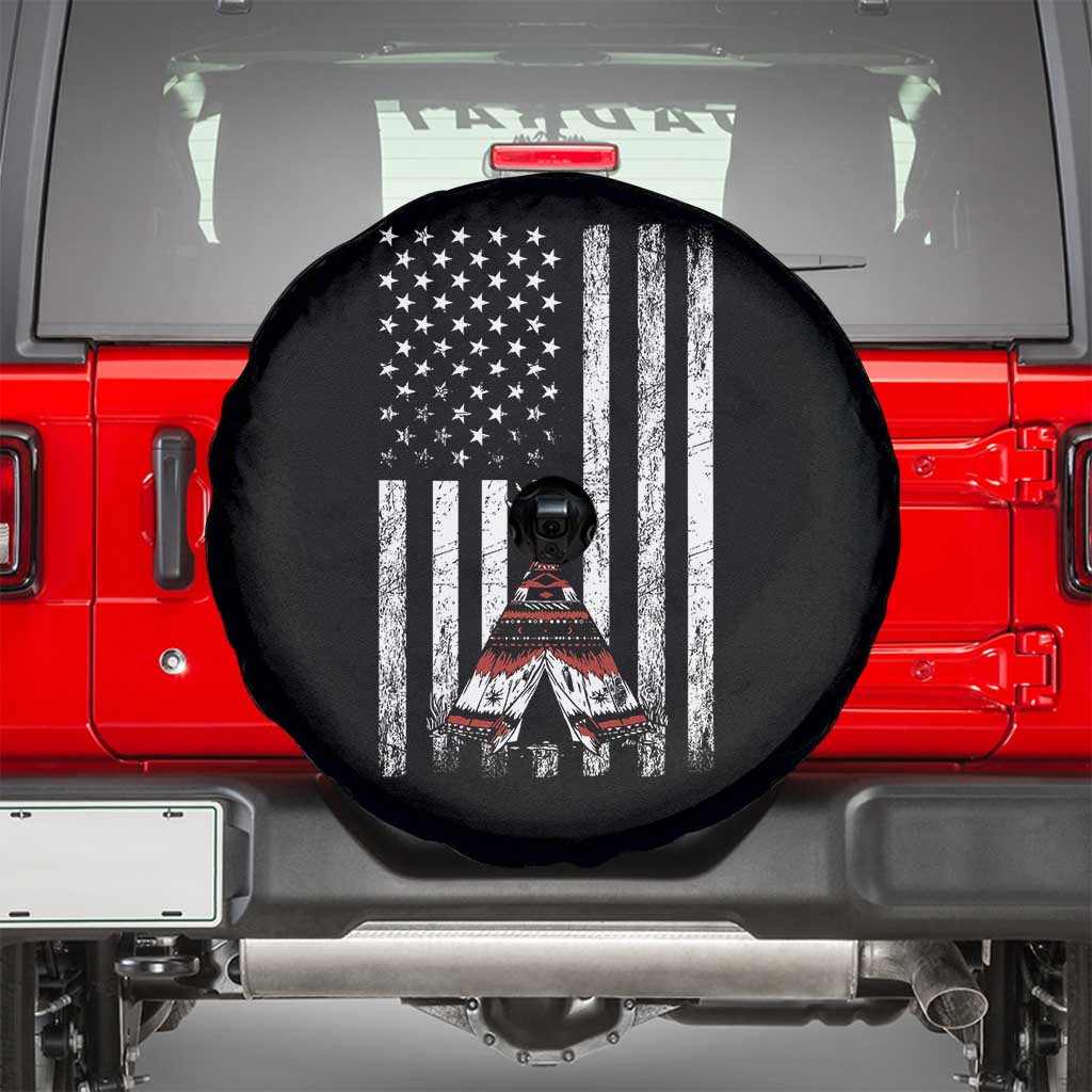 Teepee Pocket Native American Spare Tire Cover American Flag Native Feather Pride Month Indigenous TS14 Black Print Your Wear