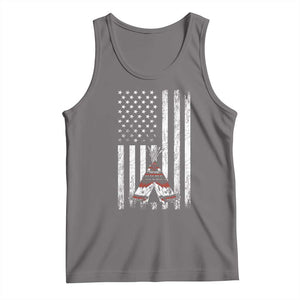 Teepee Pocket Native American Tank Top American Flag Native Feather Pride Month Indigenous TS14 Deep Heather Print Your Wear