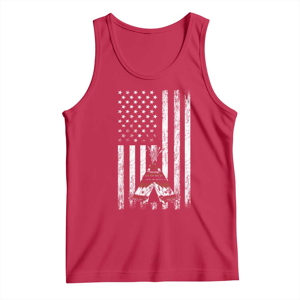 Teepee Pocket Native American Tank Top American Flag Native Feather Pride Month Indigenous TS14 Red Print Your Wear