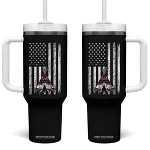 Teepee Pocket Native American Tumbler With Handle American Flag Native Feather Pride Month Indigenous TS14 One Size: 40 oz Black Print Your Wear