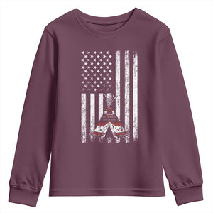 Teepee Pocket Native American Youth Sweatshirt American Flag Native Feather Pride Month Indigenous TS14 Maroon Print Your Wear