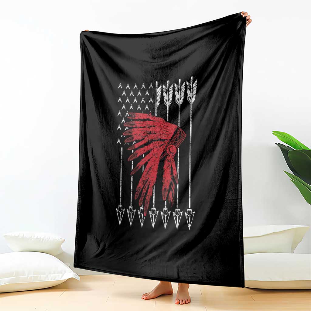 Native American Teepee American Flag Throw Blanket TS14 Print Your Wear