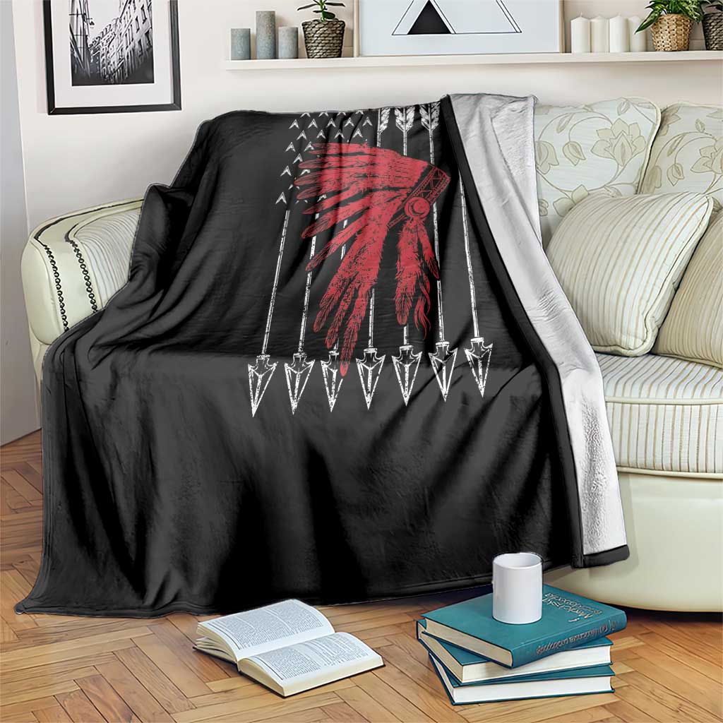Native American Teepee American Flag Throw Blanket TS14 Print Your Wear