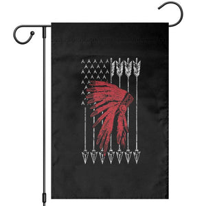 Native American Teepee American Flag Garden Flag TS14 Black Print Your Wear