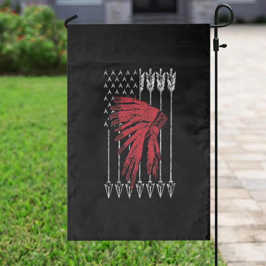 Native American Teepee American Flag Garden Flag TS14 Print Your Wear