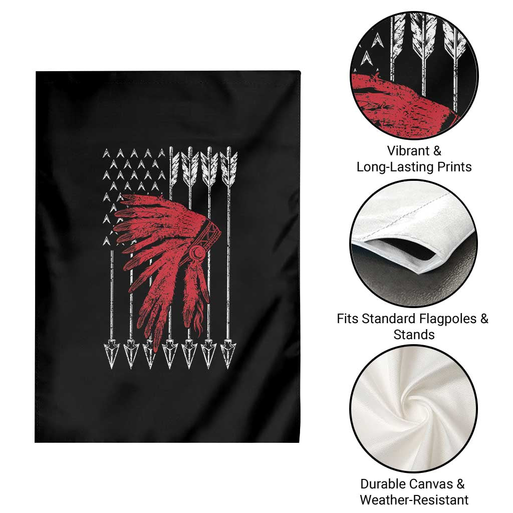 Native American Teepee American Flag Garden Flag TS14 Print Your Wear