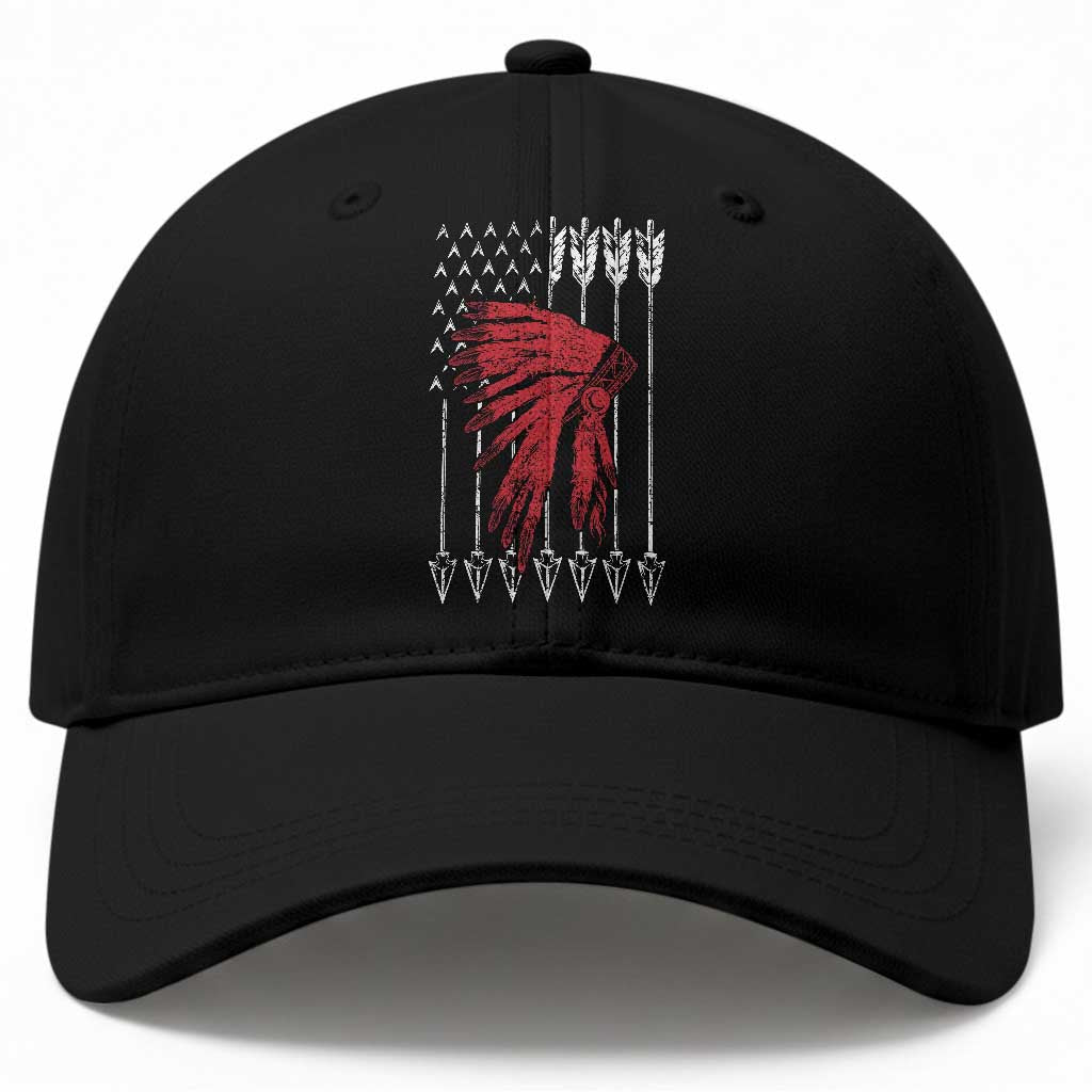 Native American Teepee American Flag Baseball Cap TS14 Print Your Wear