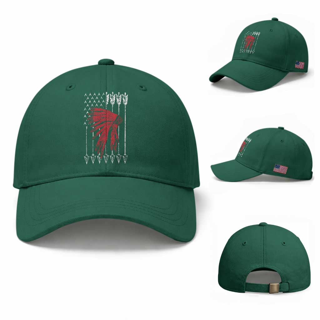 Native American Teepee American Flag Baseball Cap TS14 Baseball Cap Universal Fit Irish Green Print Your Wear