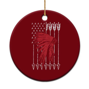 Native American Teepee American Flag Ceramic Ornament TS14 1pc Red Print Your Wear