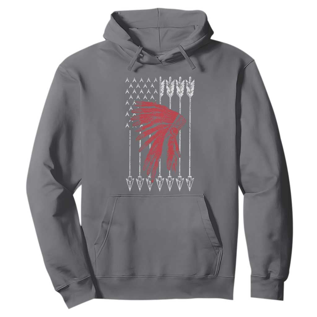 Native American Teepee American Flag Hoodie TS14 Charcoal Print Your Wear
