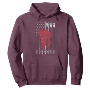 Native American Teepee American Flag Hoodie TS14 Maroon Print Your Wear