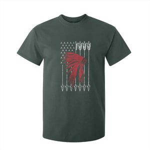 Native American Teepee American Flag T Shirt For Kid TS14 Dark Forest Green Print Your Wear