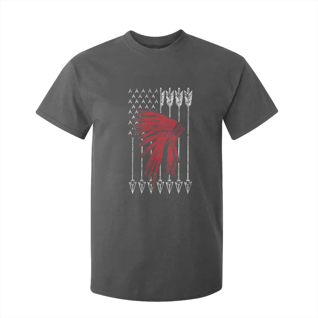 Native American Teepee American Flag T Shirt For Kid TS14 Dark Heather Print Your Wear
