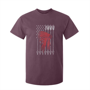 Native American Teepee American Flag T Shirt For Kid TS14 Maroon Print Your Wear