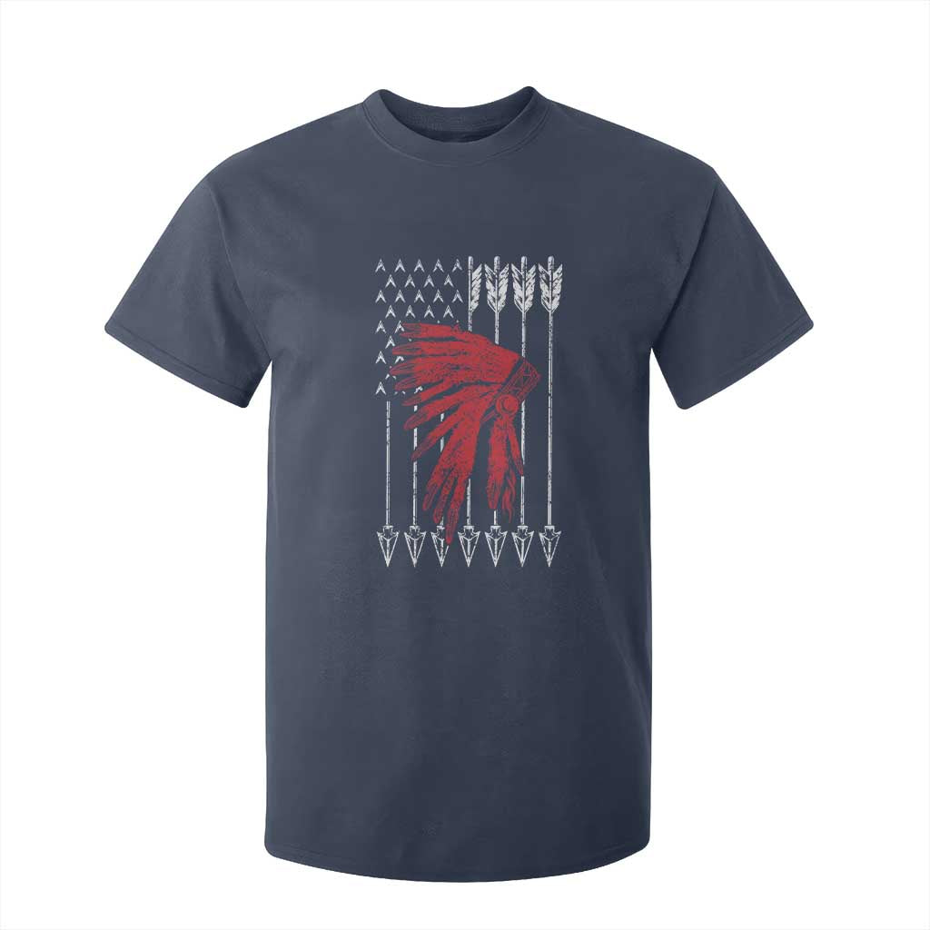 Native American Teepee American Flag T Shirt For Kid TS14 Navy Print Your Wear