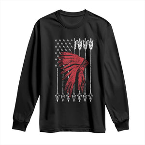 Native American Teepee American Flag Long Sleeve Shirt TS14 Black Print Your Wear