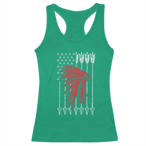 Native American Teepee American Flag Racerback Tank Top TS14 Irish Green Print Your Wear