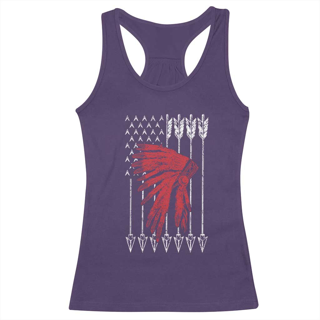 Native American Teepee American Flag Racerback Tank Top TS14 Purple Print Your Wear