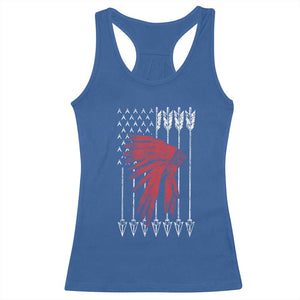 Native American Teepee American Flag Racerback Tank Top TS14 Royal Blue Print Your Wear