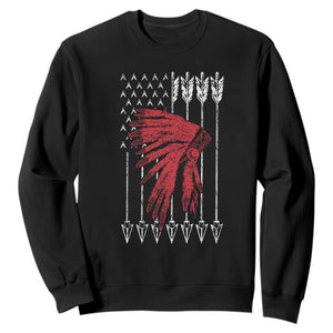 Native American Teepee American Flag Sweatshirt TS14 Black Print Your Wear