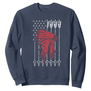 Native American Teepee American Flag Sweatshirt TS14 Navy Print Your Wear