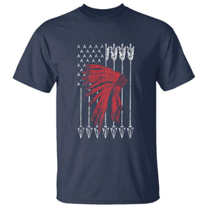 Native American Teepee American Flag T Shirt TS14 Navy Print Your Wear