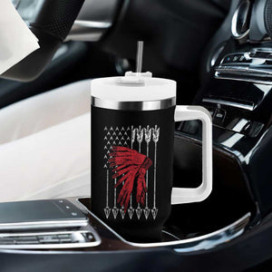 Native American Teepee American Flag Tumbler With Handle TS14 Print Your Wear