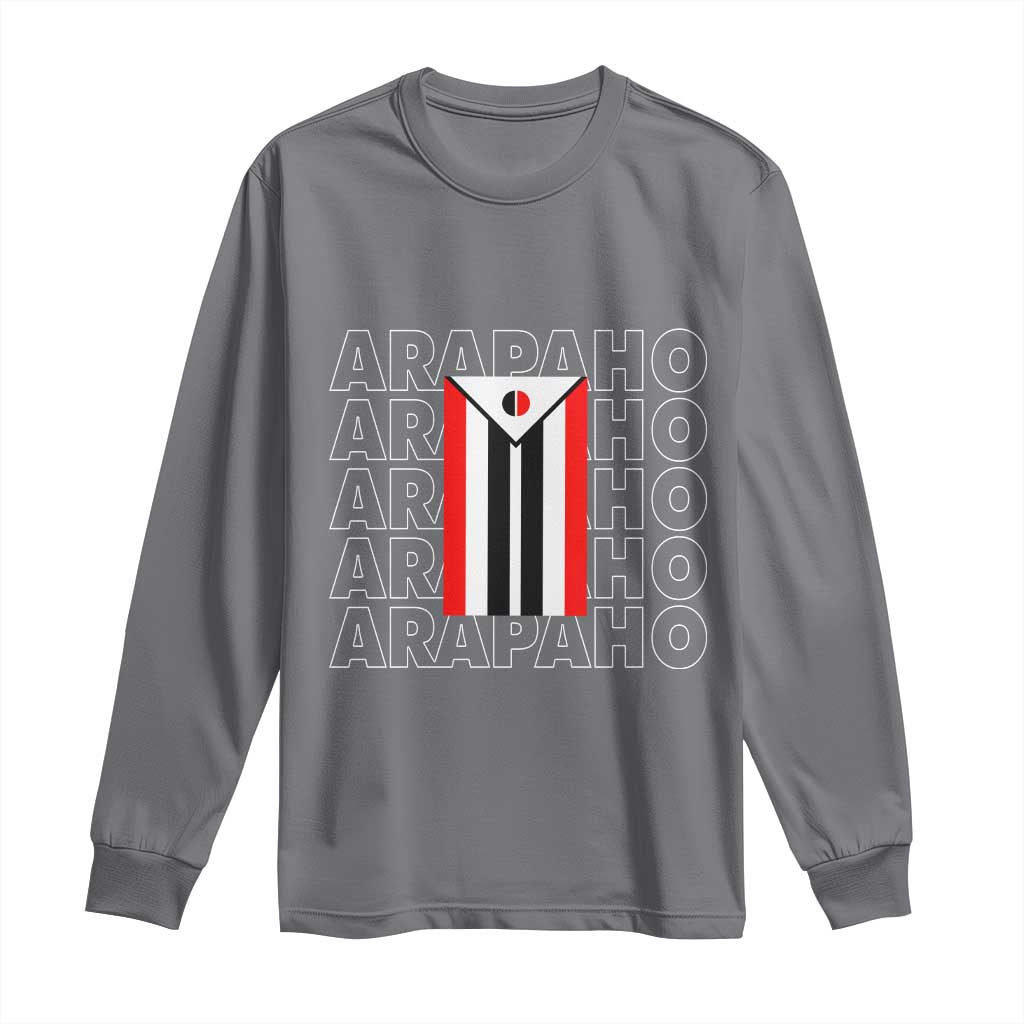 Arapaho Nation Flag Symbol Long Sleeve Shirt TS14 Charcoal Print Your Wear