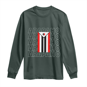 Arapaho Nation Flag Symbol Long Sleeve Shirt TS14 Dark Forest Green Print Your Wear