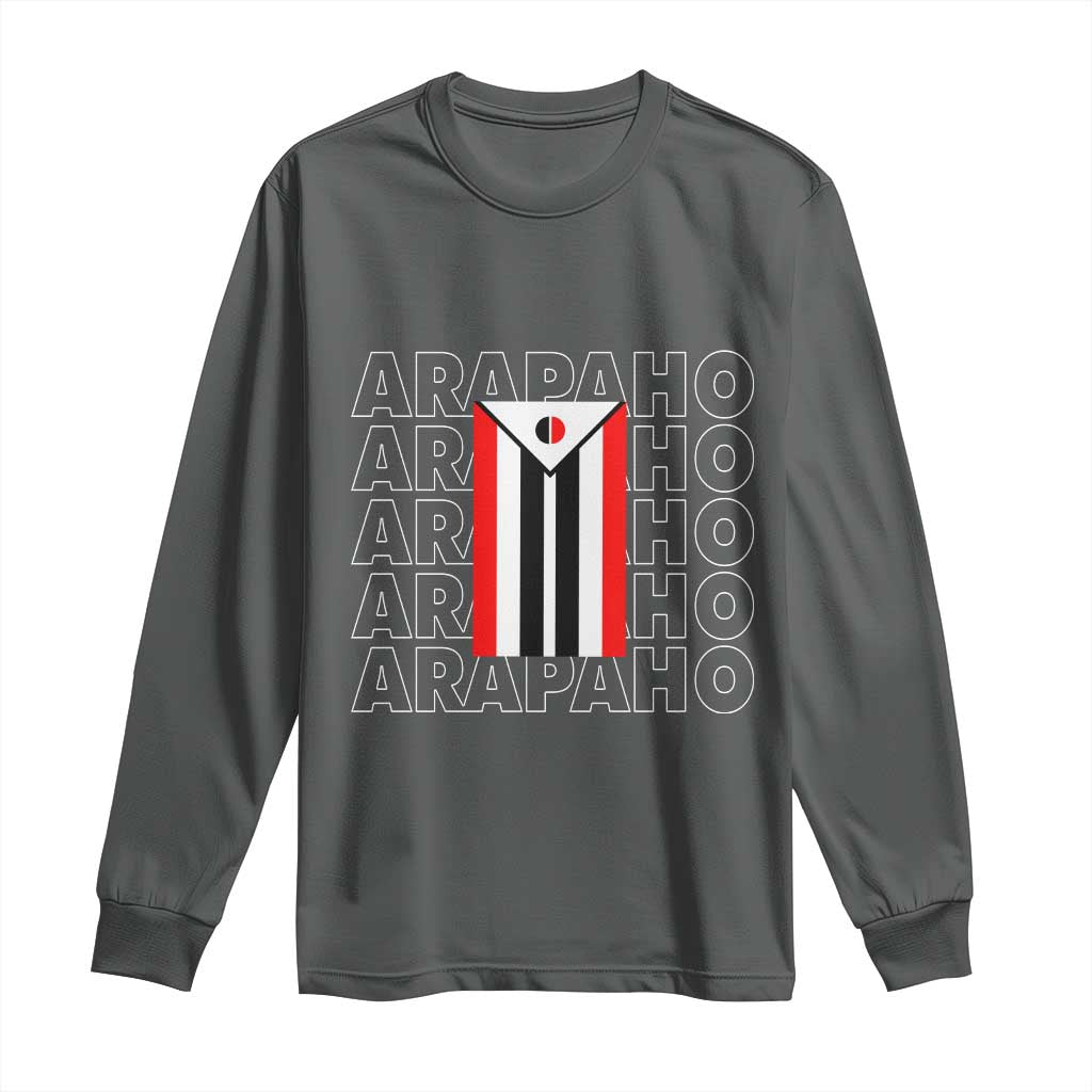 Arapaho Nation Flag Symbol Long Sleeve Shirt TS14 Dark Heather Print Your Wear