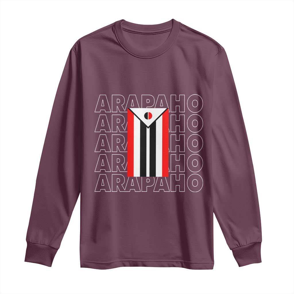 Arapaho Nation Flag Symbol Long Sleeve Shirt TS14 Maroon Print Your Wear
