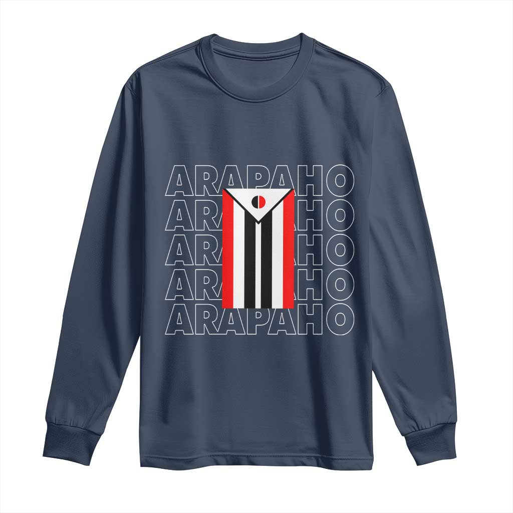 Arapaho Nation Flag Symbol Long Sleeve Shirt TS14 Navy Print Your Wear