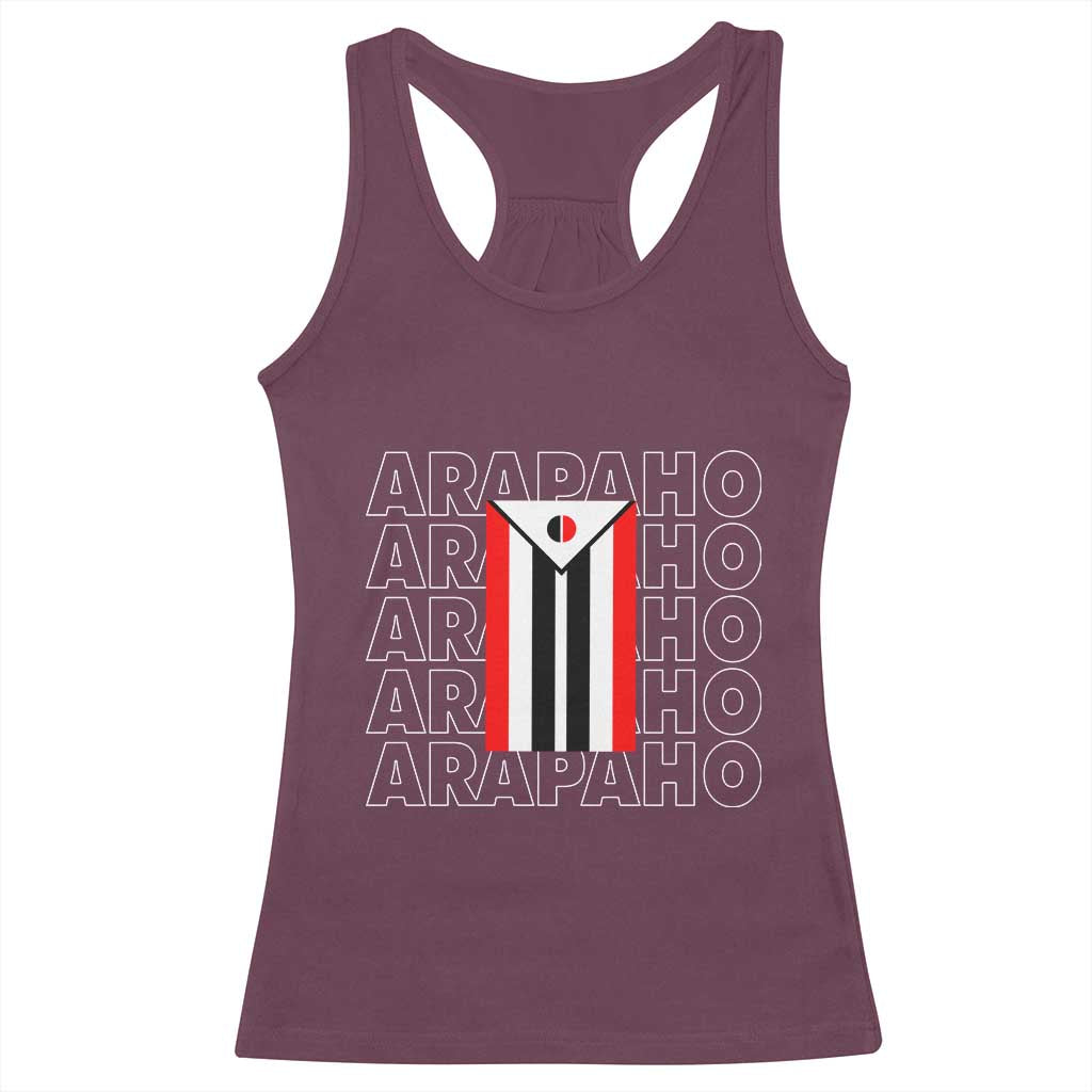 Arapaho Nation Flag Symbol Racerback Tank Top TS14 Maroon Print Your Wear