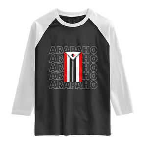 Arapaho Nation Flag Symbol Raglan Shirt TS14 Black White Print Your Wear