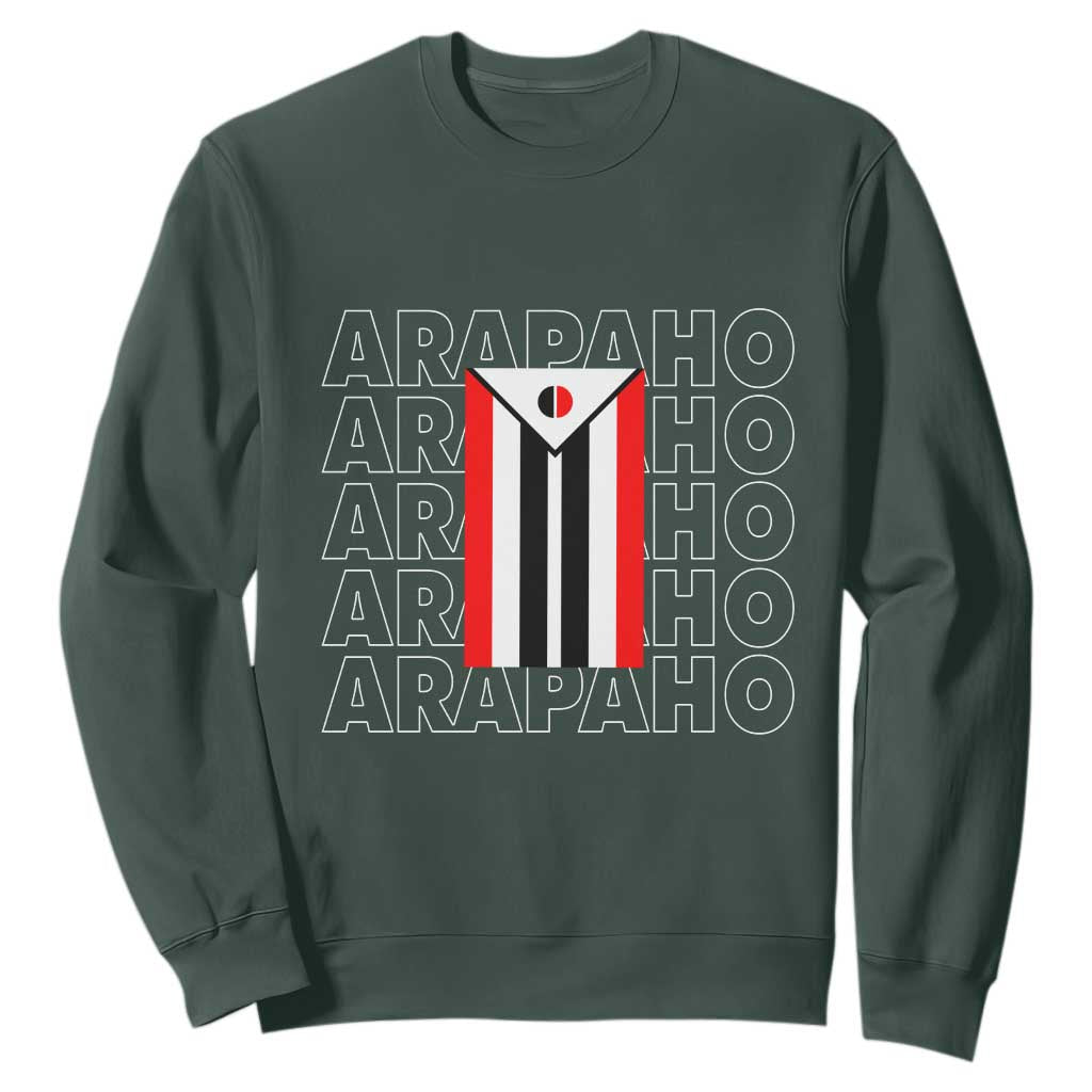 Arapaho Nation Flag Symbol Sweatshirt TS14 Dark Forest Green Print Your Wear