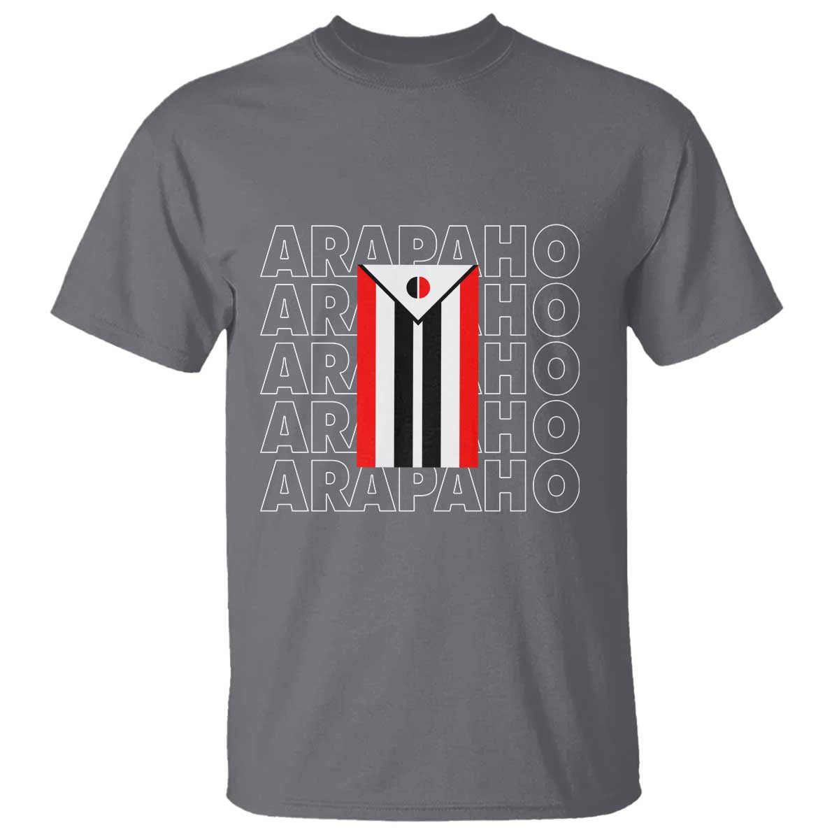 Arapaho Nation Flag Symbol T Shirt TS14 Charcoal Print Your Wear