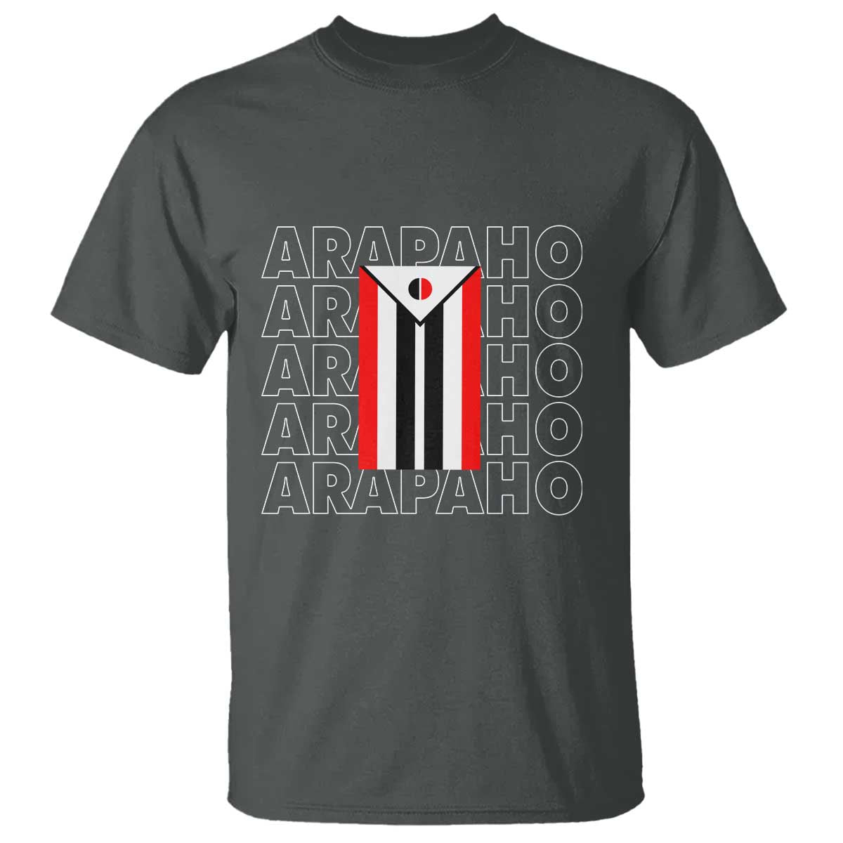 Arapaho Nation Flag Symbol T Shirt TS14 Dark Heather Print Your Wear